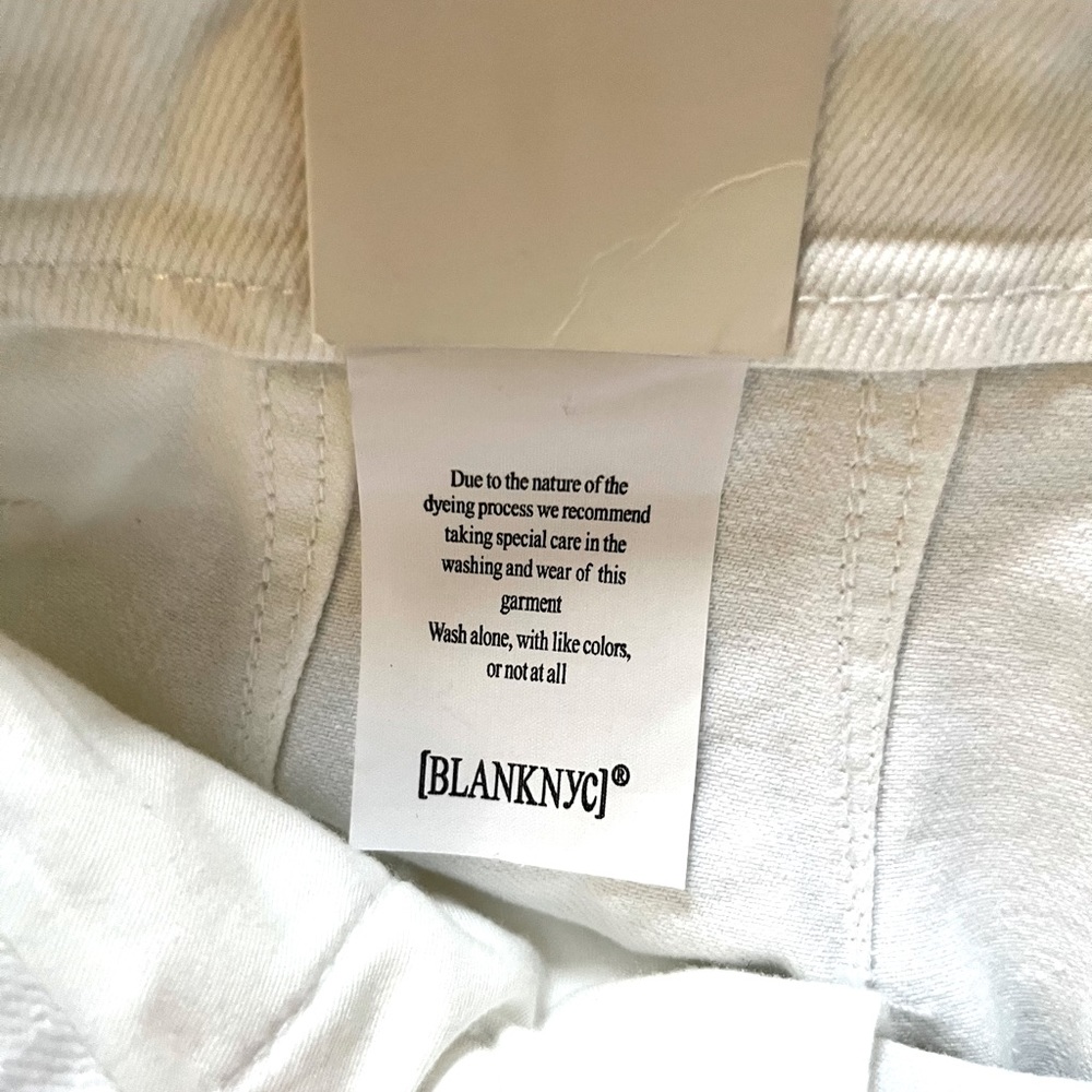 NWT BlankNYC white denim high waisted shorts head in the clouds size 29 belted - Picture 11 of 13
